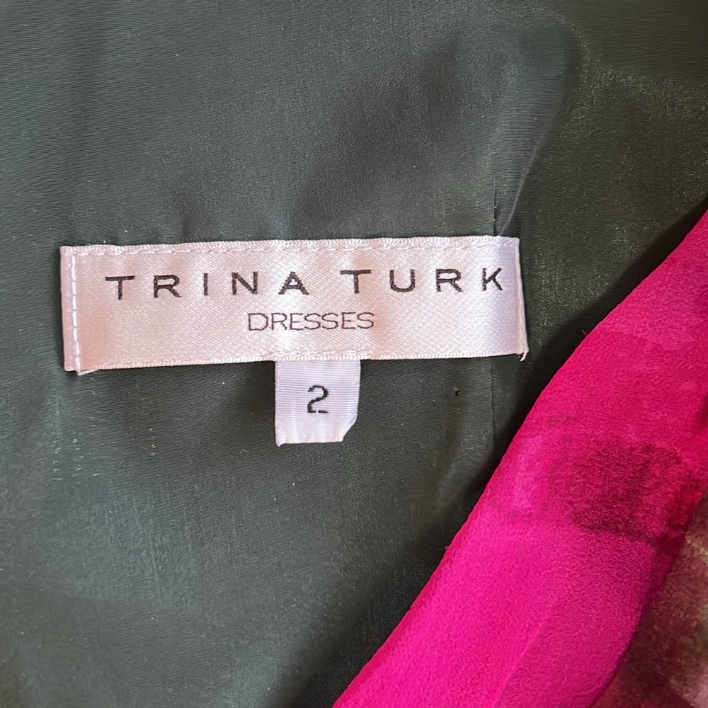 Trina Turk “Winston” 100% Silk Watercolor Dress - Picture 6 of 7